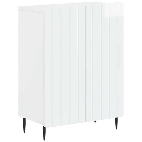 Mobiletto da Bagno ZWOLLE Bianco Lucido 59,5 x 31 x 79,5 cm - Foto 1