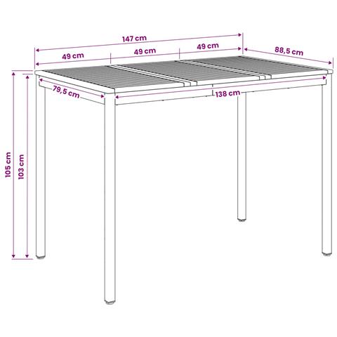 Tavolo Bar da Giardino Bianco 147 x 88,5 x 105 cm - Foto 9