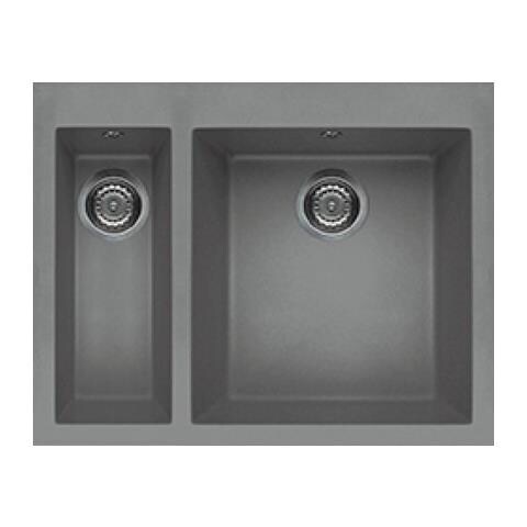 Lavello Quadra 150 Keratek Plus 59x50 cm 2 vasche Colore Light Grey 97 - Foto 1
