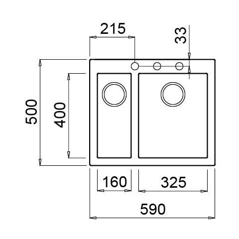 Lavello Quadra 150 Keratek Plus 59x50 cm 2 vasche Colore Light Grey 97 - Foto 2