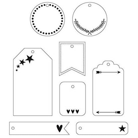  - set Di 24 etichette Regali, Carta, Bianco, 9 x 13,5 x 0,5 cm - Foto 2