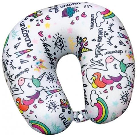 Cuscino Da Viaggio Unicorno 30 X 27 Cm Poliestere Bianco - Foto 1
