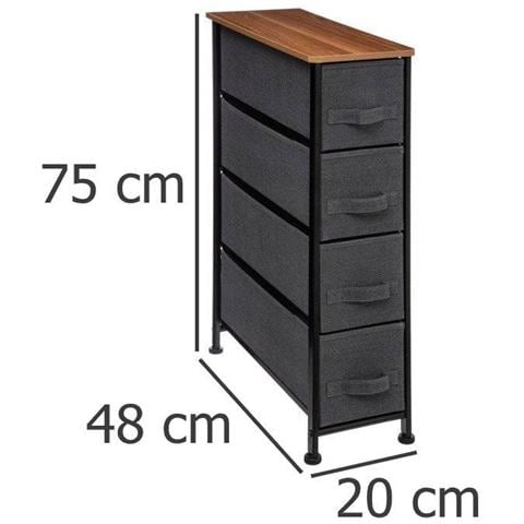 Cremagliera Bagno Con 4 Cassetti Tessili, 48x20x75 Cm - Foto 4