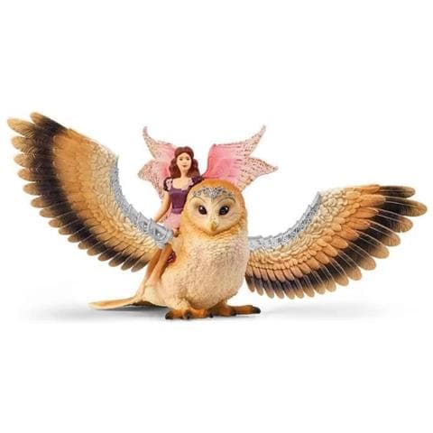 Schleich Bayala 70789 Action Figure Giocattolo (schleich Bayala Fairy In Flight On Glam-owl Toy Figure, 5 To 12 Years, M - Foto 1