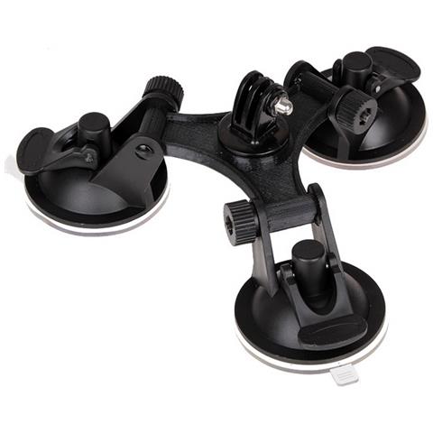 Supporto Tripla Ventosa Auto Per Gopro Hd Hero - Action Cam - Nilox - Trevi Black - Foto 2