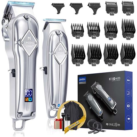 Tagliacapelli Uomo Professionale Senza Fili Ricaricabile Trimmer Kit Acciao Inox - Foto 1