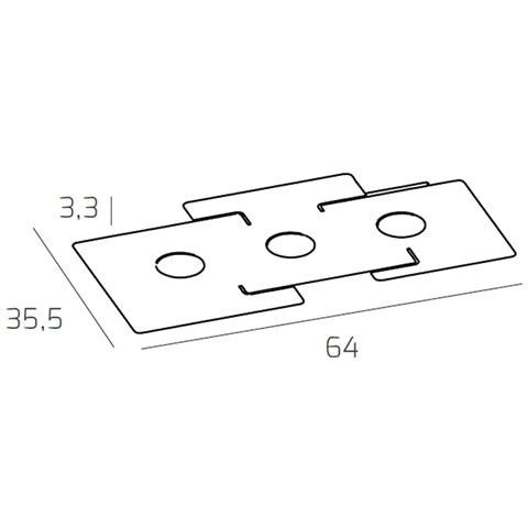 Plafoniera Moderna Echo Metallo Bianco 3 Luci Gx53 - Foto 3