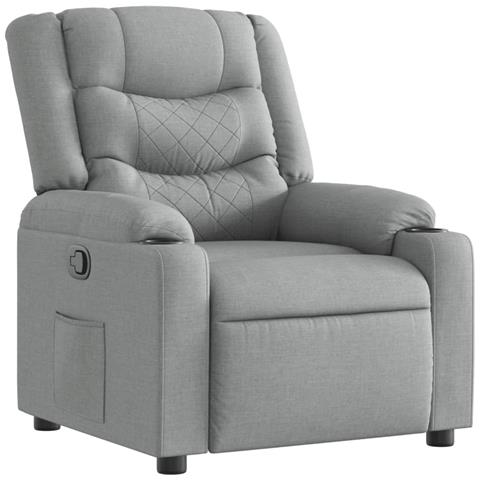 Poltrona Reclinabile In Tessuto Grigio Chiaro - Foto 2