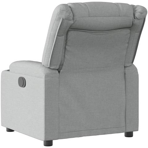 Poltrona Reclinabile In Tessuto Grigio Chiaro - Foto 3