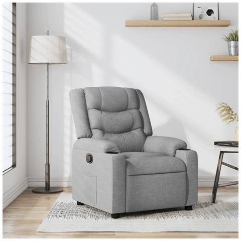Poltrona Reclinabile In Tessuto Grigio Chiaro - Foto 1