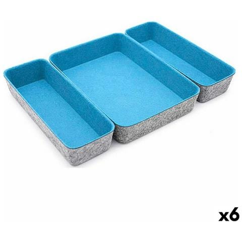 Set Di Cestini 3 Pezzi Feltro 28 X 20,5 X 5,3 Cm (3 Pezzi) (6 Unità) - Foto 1