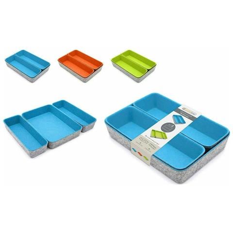 Set Di Cestini 3 Pezzi Feltro 28 X 20,5 X 5,3 Cm (3 Pezzi) (6 Unità) - Foto 2