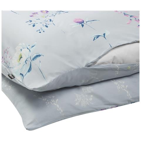 Set Copripiumino In Cotone Satinato A Fiori Azzurro Chiaro 200 X 220 Cm Evergreen - Foto 7