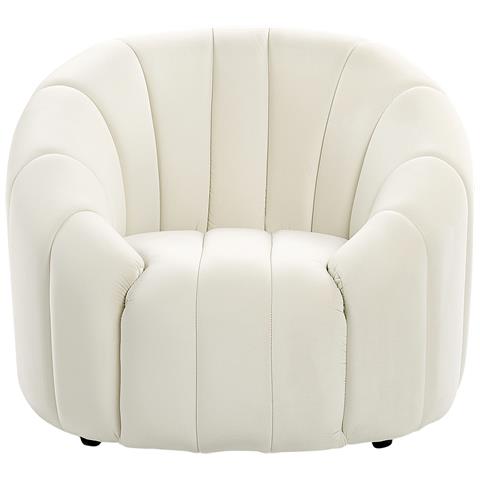 Poltrona Velluto Bianco Sporco Malung - Foto 2