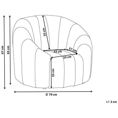 Poltrona Velluto Bianco Sporco Malung - Foto 7