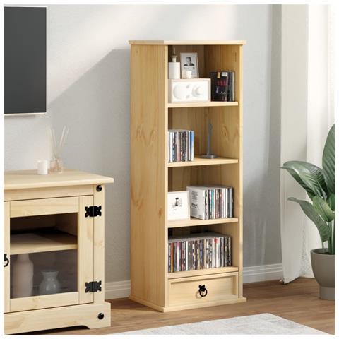 Mobile Porta Cd Corona 40x30x110 Cm In Legno Massello Di Pino - Foto 3