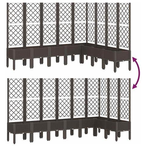 Fioriera Da Giardino Con Traliccio Marrone 200x160x142 Cm In Pp - Foto 2