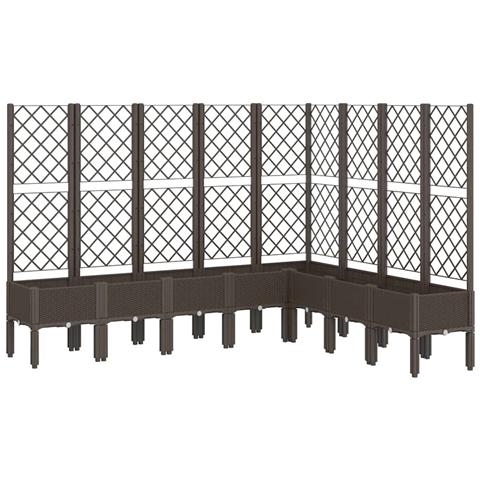 Fioriera Da Giardino Con Traliccio Marrone 200x160x142 Cm In Pp - Foto 1