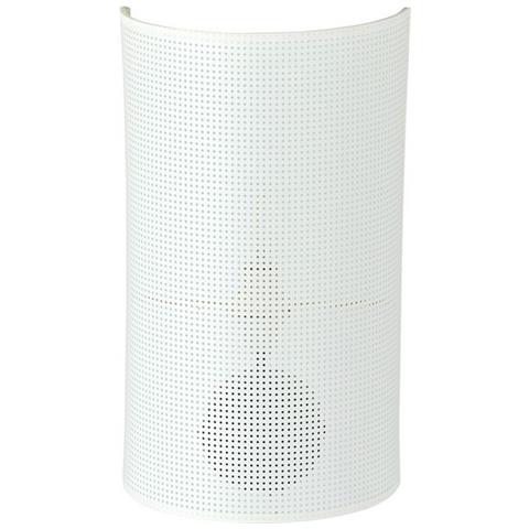 Lampada A Parete Aston - Nero, Bianco, Oro - Acciaio Verniciato A Polvere, Tessuto - 18x32x8 Cm - Foto 2