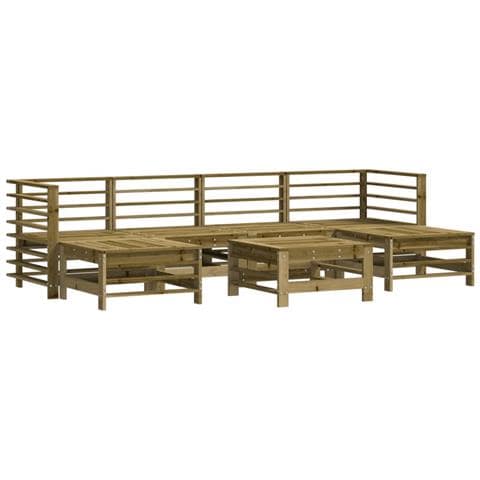 Set Salotto Da Giardino 7 Pz In Legno Impregnato Di Pino - Foto 1