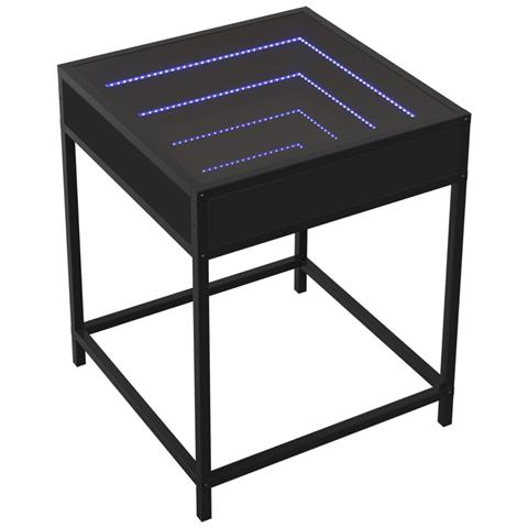 Tavolino Da Salotto Con Led Infinity Nero 40x40x51 Cm - Foto 3