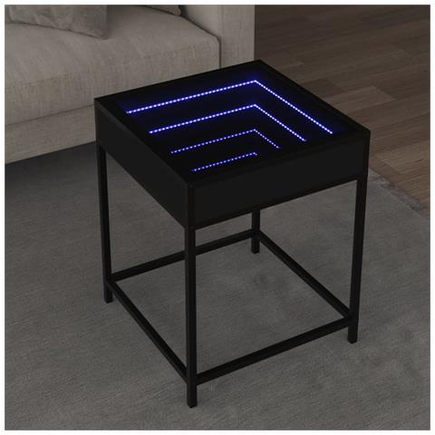 Tavolino Da Salotto Con Led Infinity Nero 40x40x51 Cm - Foto 1