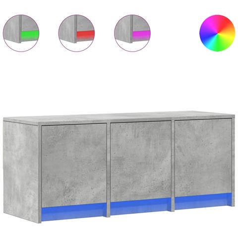 Mobile Porta Tv Con Led Grigio Cemento 97x34x40 Cm Truciolato - Foto 2