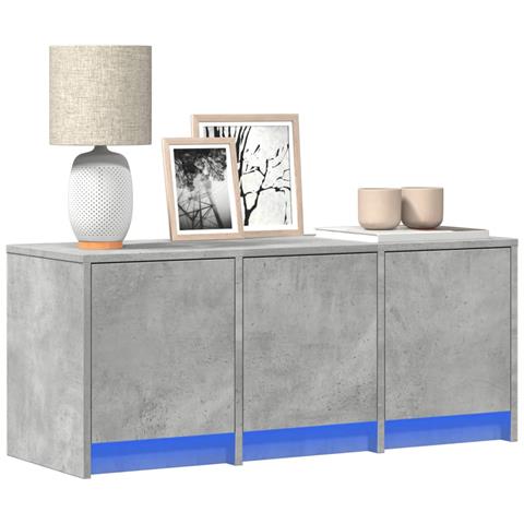 Mobile Porta Tv Con Led Grigio Cemento 97x34x40 Cm Truciolato - Foto 1