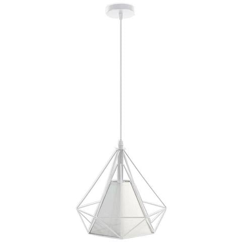 Lampadario A Sospensione Portalampada E27 Stile Moderno Bianco E20-b - Foto 2