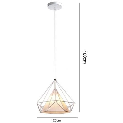 Lampadario A Sospensione Portalampada E27 Stile Moderno Bianco E20-b - Foto 3