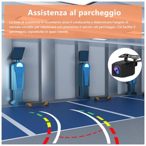 Universale Telecamera Posteriore Per Autoradio Ahd 720p Visione Notturna 140 Gradi Grandangolo Ip68 Telecamera Impermeabile - Foto 2