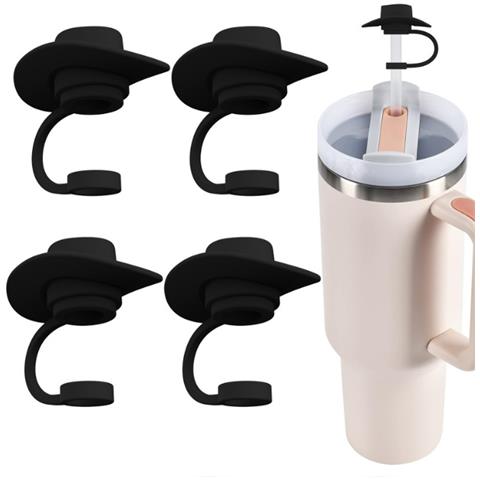 Set Di 4 Copri Punte Per Cannucce In Silicone, Tappi Riutilizzabili Per Cannucce - Foto 2