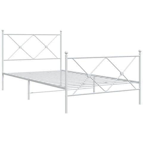 Giroletto Con Testiera E Pediera Metallo Bianco 100x200 Cm - Foto 3