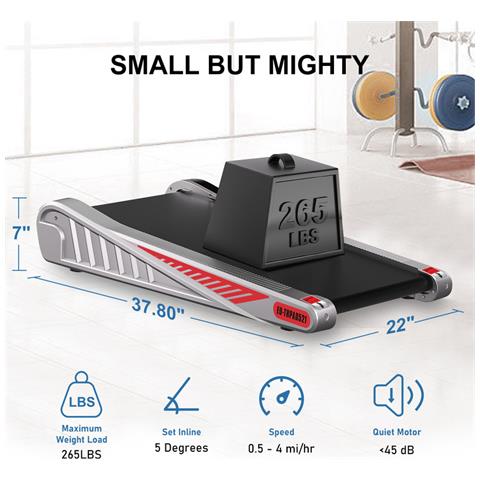 Tapis Roulant Pendenza - Tapis Roulant Elettrico - Con Msi Blueplayer, App E Schermo Lcd - Inclinazione A 5 Gradi (non Regolabile) - 1-6 Km /h 3 Hp - Capacità Massima: 265 Lbs - Foto 5