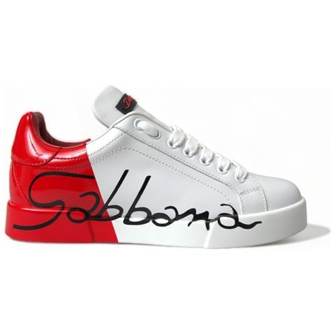 Scarpe Da Ginnastica Basse Da Donna Lacci Bianchi Rossi - Eu37.5/us7 - Foto 1