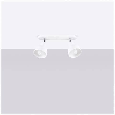 Lampada Da Soffitto Elba 2 Bianco Sl. 1314 - Soppalco Lampade Da Soffitto Bianco 18.5x47x24 Cm - Foto 2