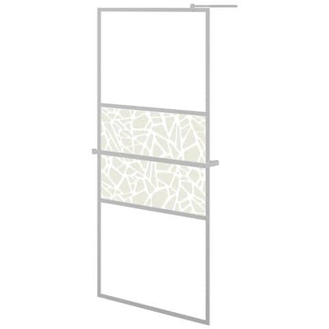 Parete Doccia con Mensola Cromo 90x195cm Vetro ESG e Alluminio - Foto 1
