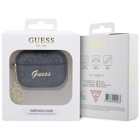 Custodia Charm Per Airpods Pro 2 Motif 4g Script, Nero - Foto 4