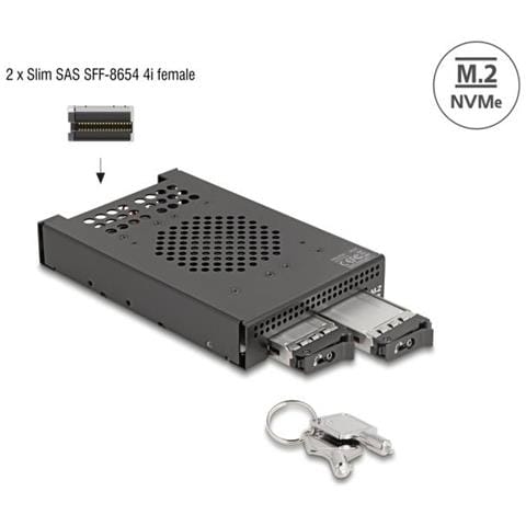 3.5? Wechselrahmen Fr 2 X M. 2 Nvme Ssd Mit Slim Sas Sff-8654 Anschluss (47117) - Foto 1