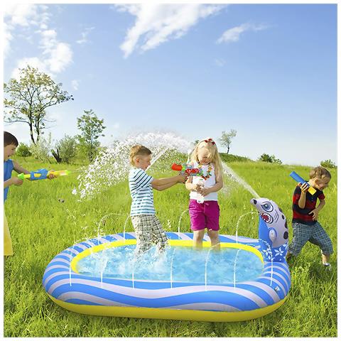 Dam  Pool Splash Pad Con Irrigatori Laterali E Guarnizione Sputa Acqua. 170x110 Cm. 170x110x65 Cm. Colore Blu - Foto 2