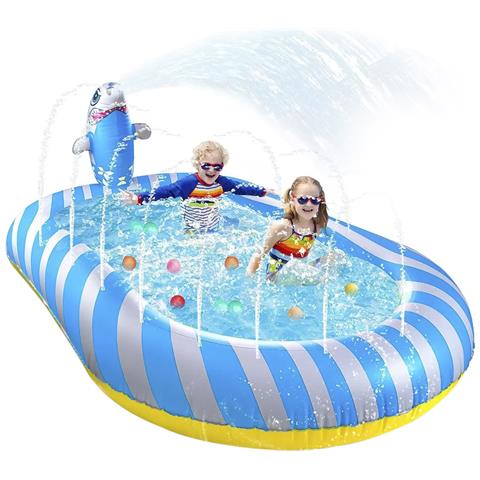 Dam  Pool Splash Pad Con Irrigatori Laterali E Guarnizione Sputa Acqua. 170x110 Cm. 170x110x65 Cm. Colore Blu - Foto 1