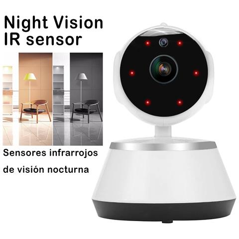 Dam Telecamera Ip Wifi Motorizzata  360° Hd 720p, Visione Notturna, Rilevatore Di Movimento 9x8x13 Cm. Colore Bianco - Foto 2