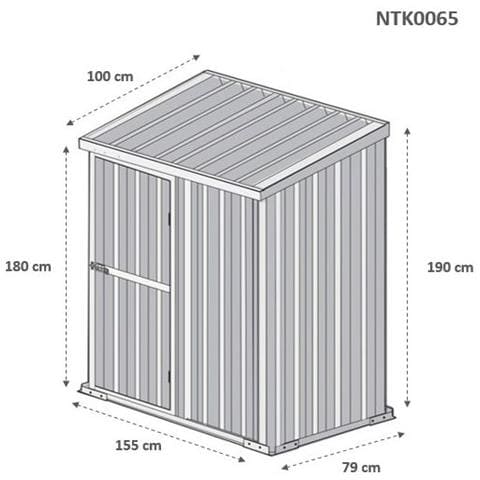 Box Per Esterno Casetta Da Giardino In Lamiera Di Acciaio 155x100cm X H 192cm - 50kg - 1,55mq - Verde - Foto 2