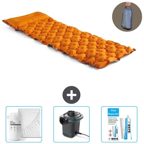 Set Materassino Gonfiabile - 191x71x11 Cm - Oranje - Include Accessori Coordinati Cb4 - Foto 1