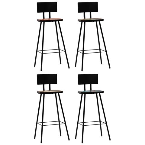 Lusso Casadino - Sedie Da Bar 4 Pz Legno Massello Di Recupero - Foto 2