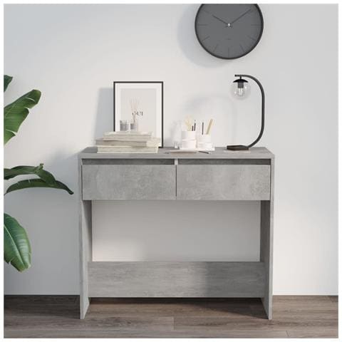 Tavolo Consolle Grigio Cemento 89x41x76,5 Cm In Acciaio - Foto 2