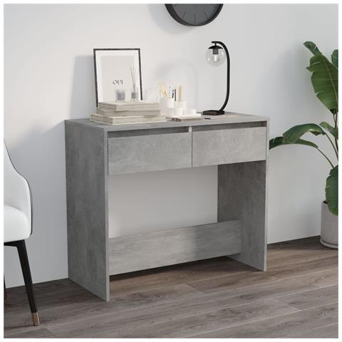 Tavolo Consolle Grigio Cemento 89x41x76,5 Cm In Acciaio - Foto 8