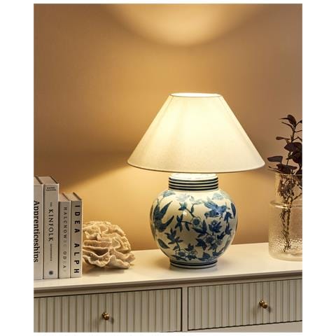 Lampada Da Tavolo Arunca Porcellana Bianco /blu - Foto 1