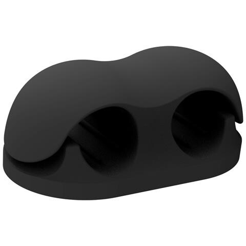 Confezione Da 2 Nuove Clip Per Penna A Doppio Foro/organizzatore Di Cavi Black - Foto 1