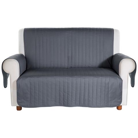 Copridivano Caleffi Bicolor In Cotone Colore Grigio Misura 3 Posti - Foto 2